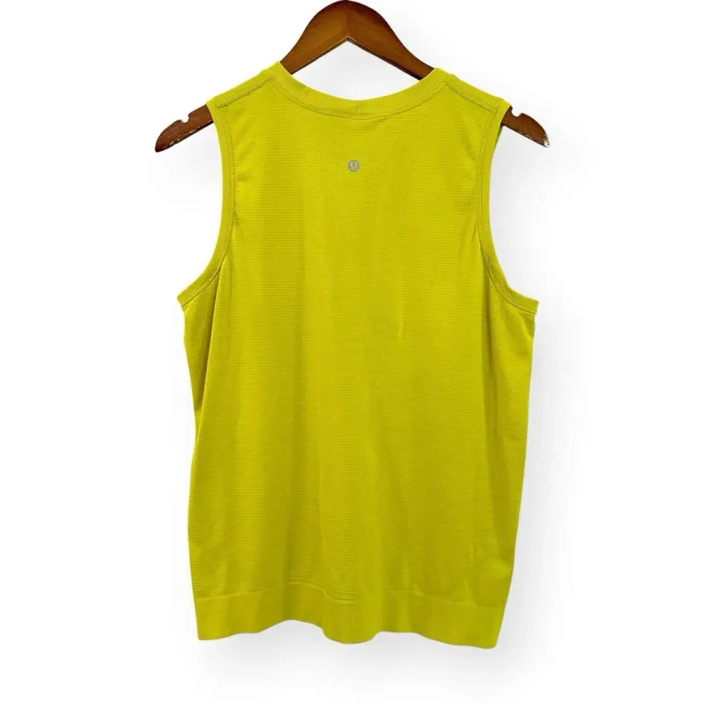 Lululemon Womens Swiftly Breathe Muscle Tank Top Size 8 Chartreuse Green Yellow